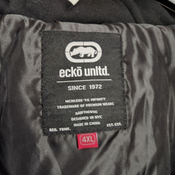 Ecko Unltd Black and Gray Puffer Jacket Men's Size 4X - Picture 10 of 11